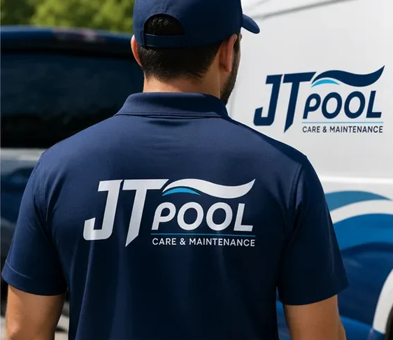 JT Pool technician uniform back view
